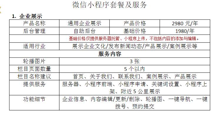 重庆小程序开发公司报价表